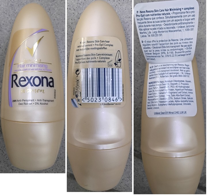 Antiperspirant Rexona women, SKIN CARE, Hair minimising, 24H Anti-Perspirant/Anti-Transpirant: Fotografie