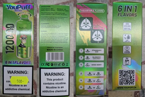 Jednorázová elektronická cigareta zn. YouPuff BoCree, 120000 PUFFS, objem: 60 ml: Fotografie č. 2