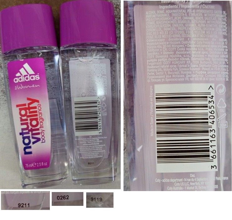 Deodorant Adidas, for Women, natural vitality, body fragrance: Fotografie